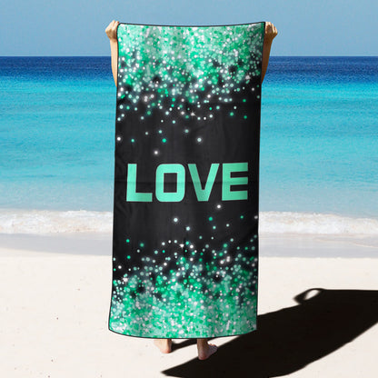 Large Oversized Beach Towel,Swimming Pool Towel Quick Dry, Soft Absorbent, Multifunctional Towel—Love