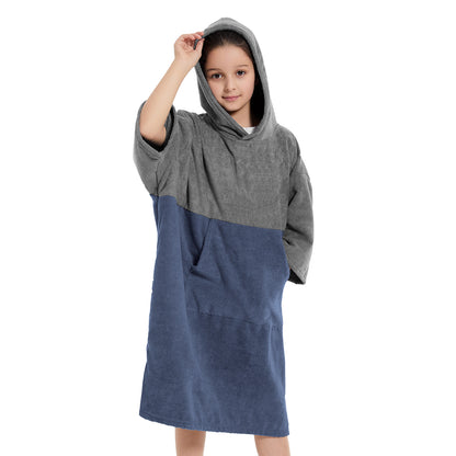 Kids Changing Towel Robe,Hooded Absorbent Surf Poncho Swimming Bathrobe for Beach,Bathing,Surfing,Indoor & Outdoor Activities