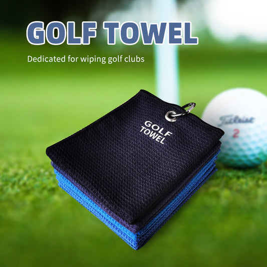 Microfiber Golf Towels for Golf Bag with Carabiner Clip, Golf Club Bag Cleaning Cloth, Waffle, Absorbent Quick Drying, Sports Towel