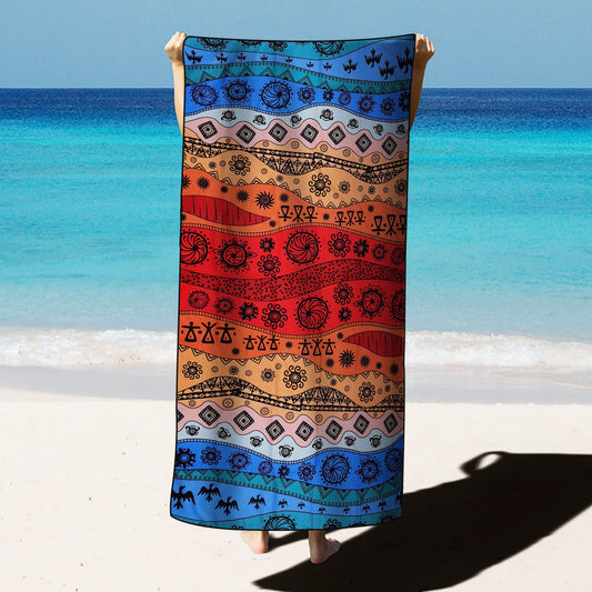 Large Oversized Beach Towel,Swimming Pool Towel Quick Dry, Soft Absorbent, Multifunctional Towel—Geometric Graffiti