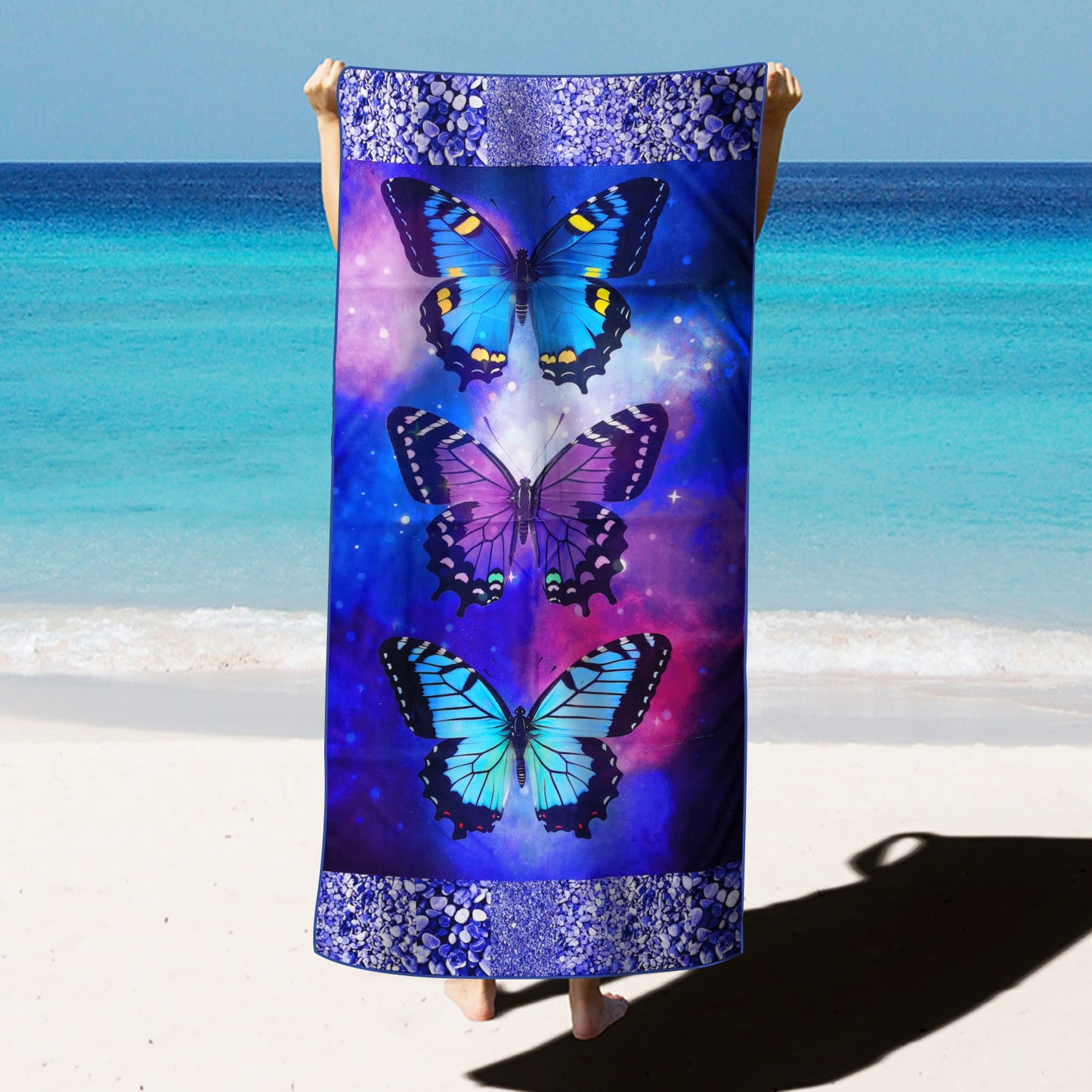 Large Oversized Beach Towel,Swimming Pool Towel Quick Dry, Soft Absorbent, Multifunctional Towel—Butterfly