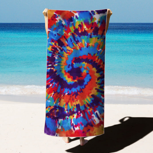 Large Oversized Beach Towel,Swimming Pool Towel Quick Dry, Soft Absorbent, Multifunctional Towel—Colorful Vortex