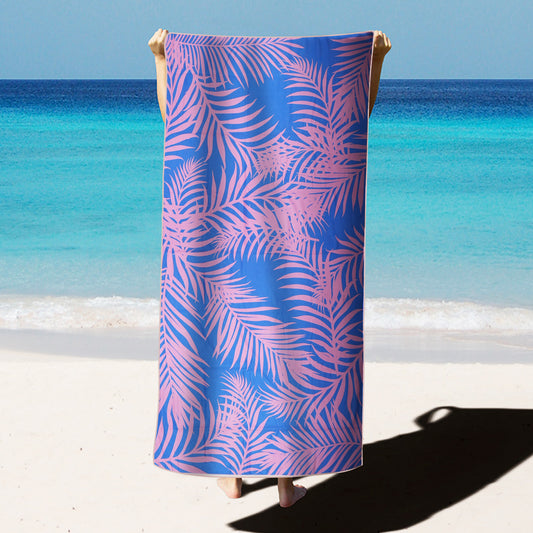 Large Oversized Beach Towel,Swimming Pool Towel Quick Dry, Soft Absorbent, Multifunctional Towel—Palm Leaves