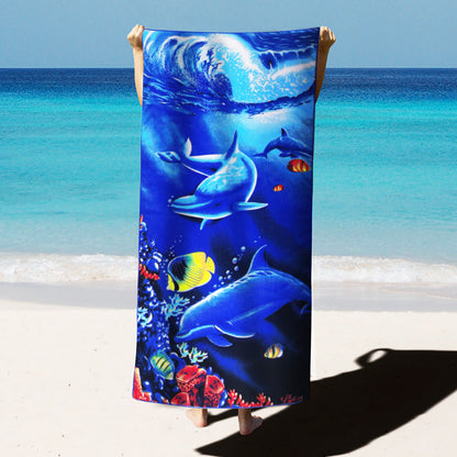 Large Oversized Beach Towel,Swimming Pool Towel Quick Dry,Soft Absorbent, Multifunctional Towel—Ocean