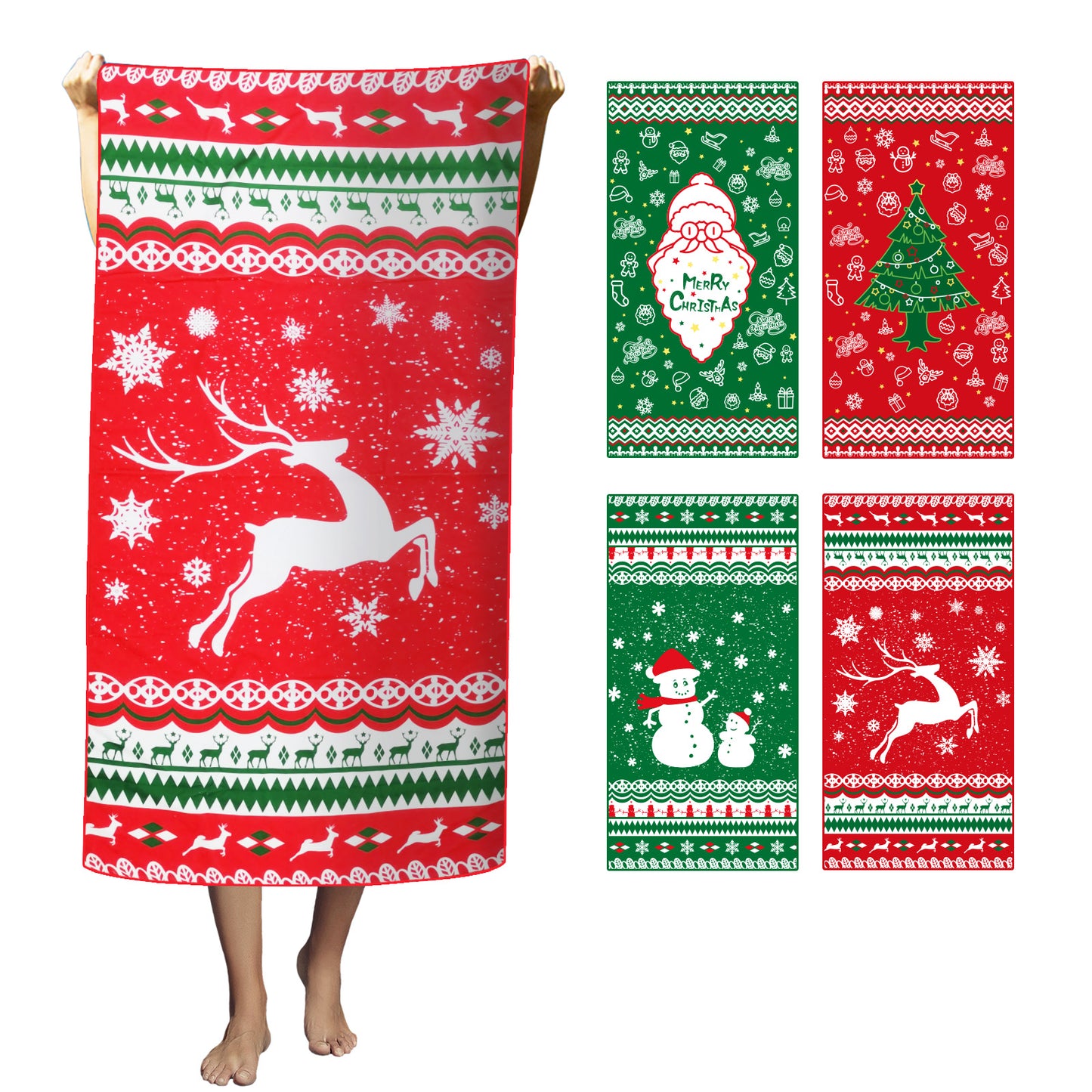 Christmas Exclusive Special Edition, Large Oversize Beach Towel Quick Dry, Multi Function