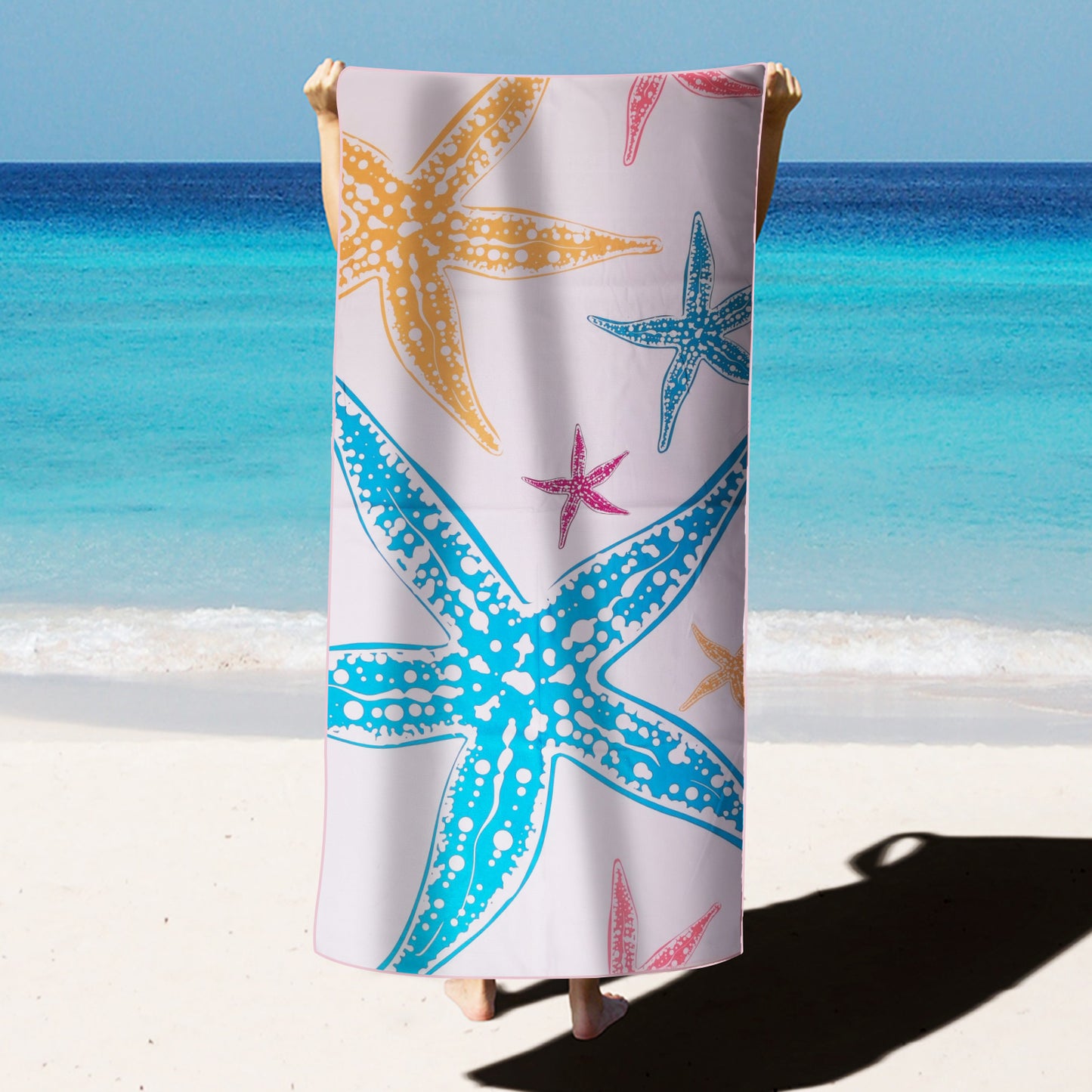 Large Oversized Beach Towel,Swimming Pool Towel Quick Dry, Soft Absorbent, Multifunctional Towel—Starfish