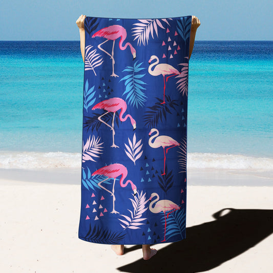 Large Oversized Beach Towel,Swimming Pool Towel Quick Dry, Soft Absorbent, Multifunctional Towel—Flamingo