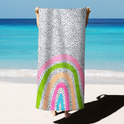 Large Oversized Beach Towel,Swimming Pool Towel Quick Dry, Soft Absorbent, Multifunctional Towel—Rainbow