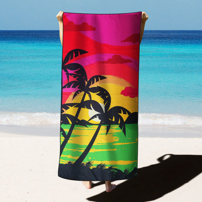 Large Oversized Beach Towel,Swimming Pool Towel Quick Dry, Soft Absorbent, Multifunctional Towel—Sunset