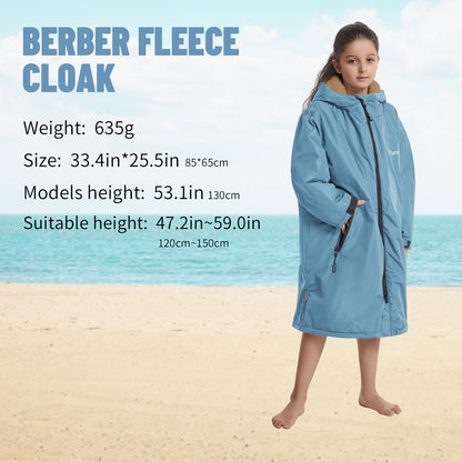 Children's Waterproof parka, Windproof Swimming Coat, Oversized Hooded Changing Robe, Long Sleeves