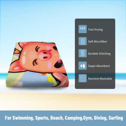 Large Oversized Beach Towel,Swimming Pool Towel Quick Dry, Soft Absorbent, Multifunctional Towel—Animals