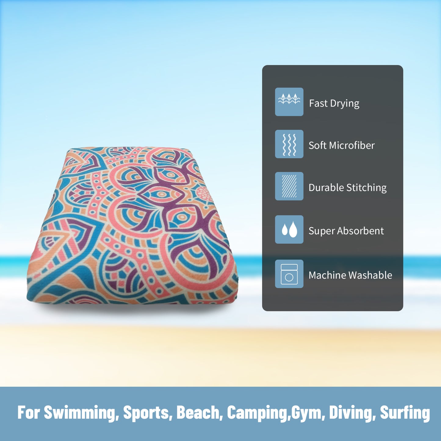 Large Oversized Beach Towel,Swimming Pool Towel Quick Dry, Soft Absorbent, Multifunctional Towel—Namei