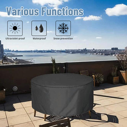 Round Outdoor Table Cover, Heavy-Duty Waterproof Patio Furniture Covers, Tear-Resistant Round Patio Table And Chairs Cover, Outdoor Furniture Cover