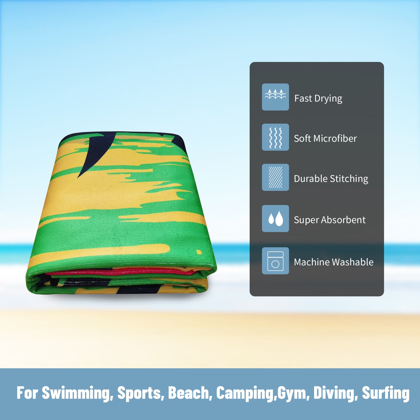 Large Oversized Beach Towel,Swimming Pool Towel Quick Dry, Soft Absorbent, Multifunctional Towel—Sunset