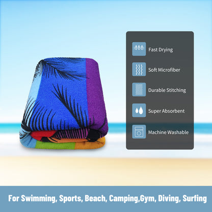 Large Oversized Beach Towel,Swimming Pool Towel Quick Dry, Soft Absorbent, Multifunctional Towel—Coconut Palm