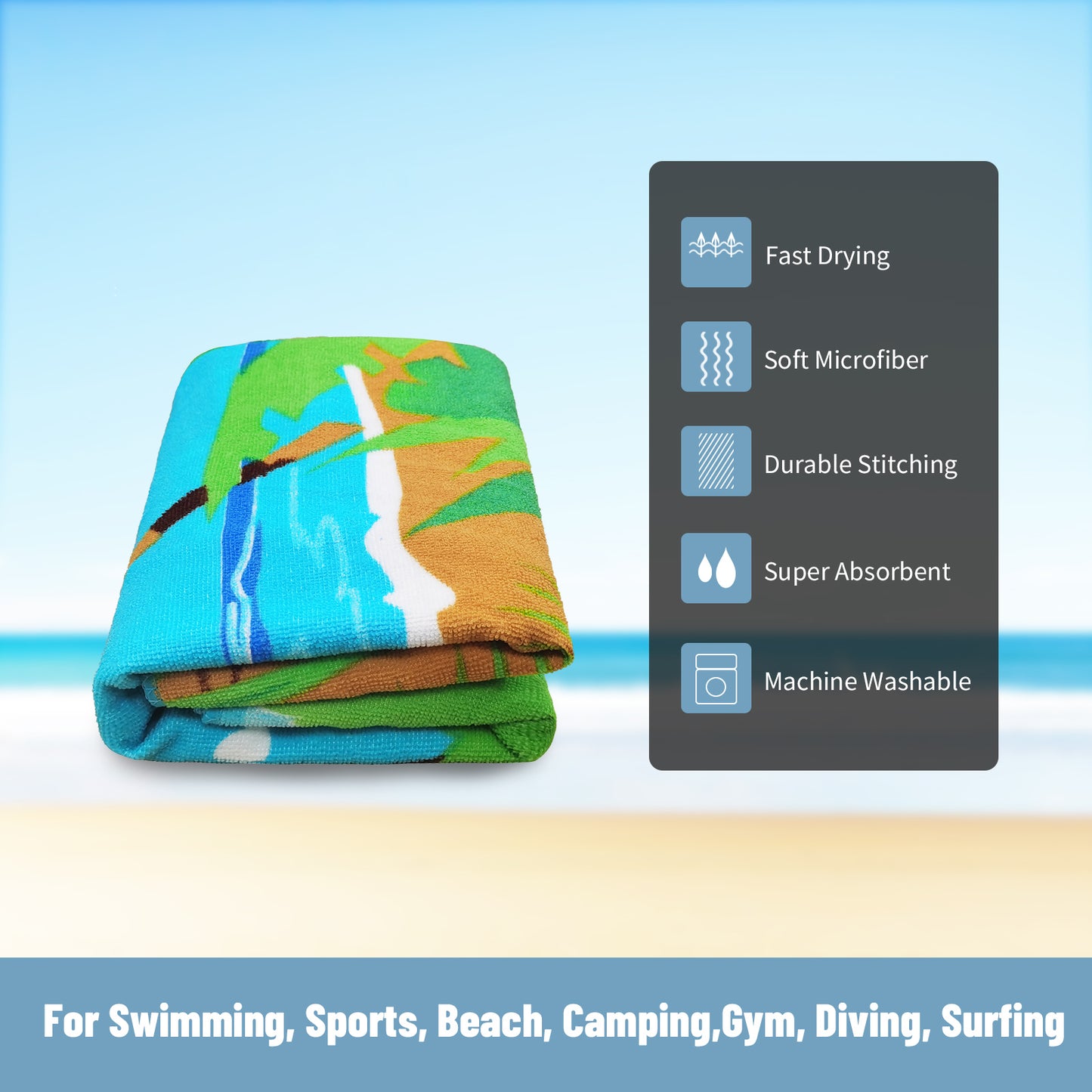 Large Oversized Beach Towel,Swimming Pool Towel Quick Dry,Bath Towel,Hand Towel, Multifunctional Towel——Summer Beach