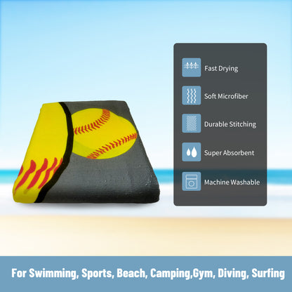 Large Oversized Beach Towel,Swimming Pool Towel Quick Dry, Soft Absorbent, Multifunctional Towel—Baseball