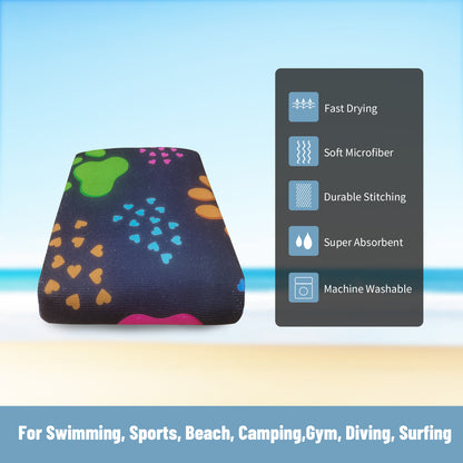 Large Oversized Beach Towel,Swimming Pool Towel Quick Dry, Soft Absorbent, Multifunctional Towel—Paw Print