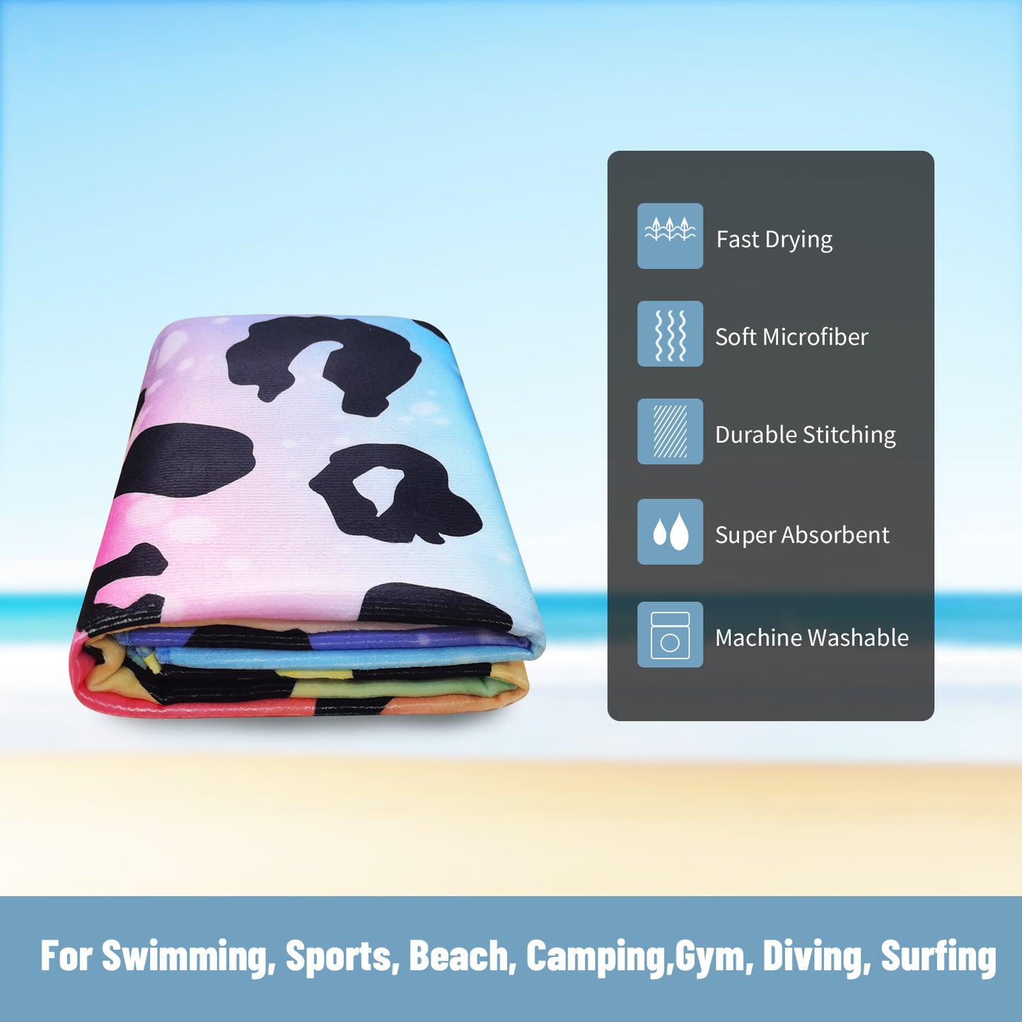 Large Oversized Beach Towel,Swimming Pool Towel Quick Dry, Soft Absorbent, Multifunctional Towel—Spots