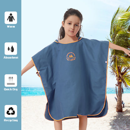 Children's Colorful Surf Poncho, Soft and Comfortable, Strong Water Absorption and Quick Drying