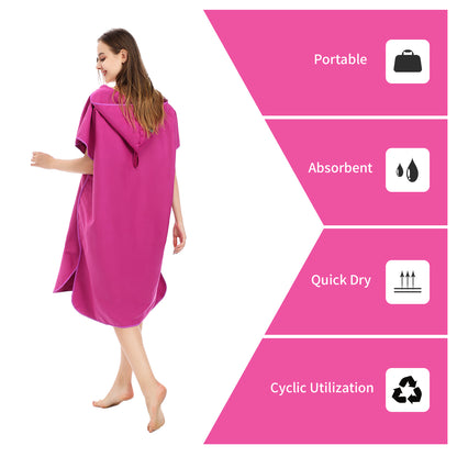 Cold and Cool Silk,Surf Poncho, Swimming Cape, Changing Bathrobe, Cloak, Diving, Beach and Seaside