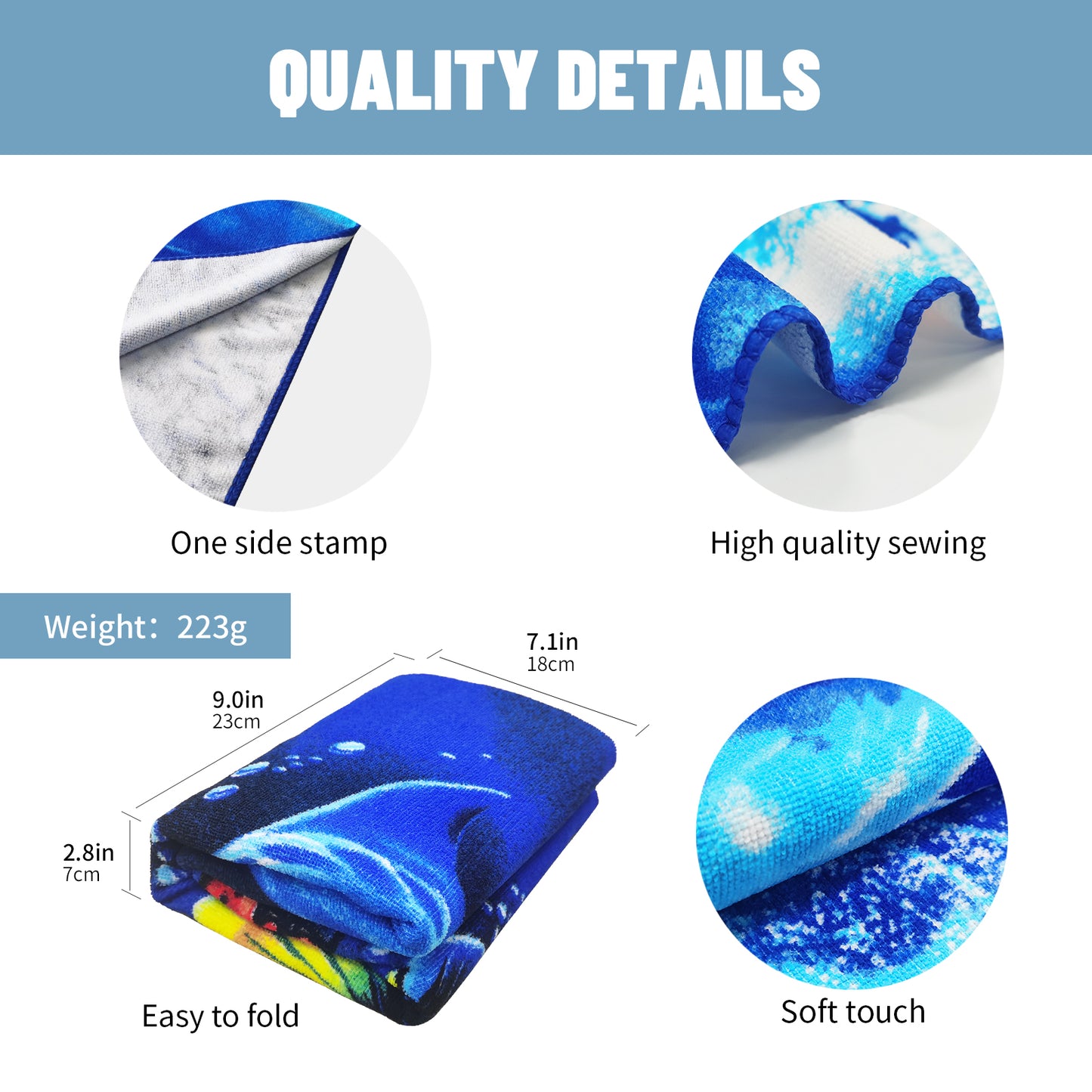 Large Oversized Beach Towel,Swimming Pool Towel Quick Dry,Soft Absorbent, Multifunctional Towel—Ocean