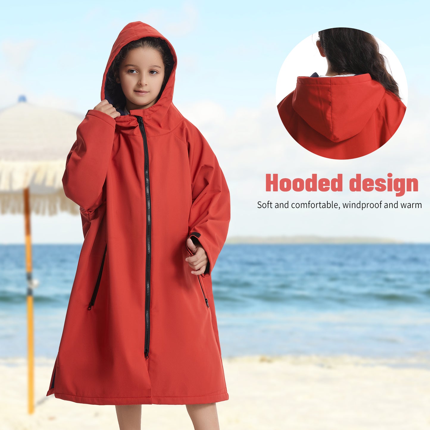 Diving cape,Windproof, keeping warm, absorbent and quick drying, suitable for autumn and winter, swimsuit jacket,  bathrobe coat