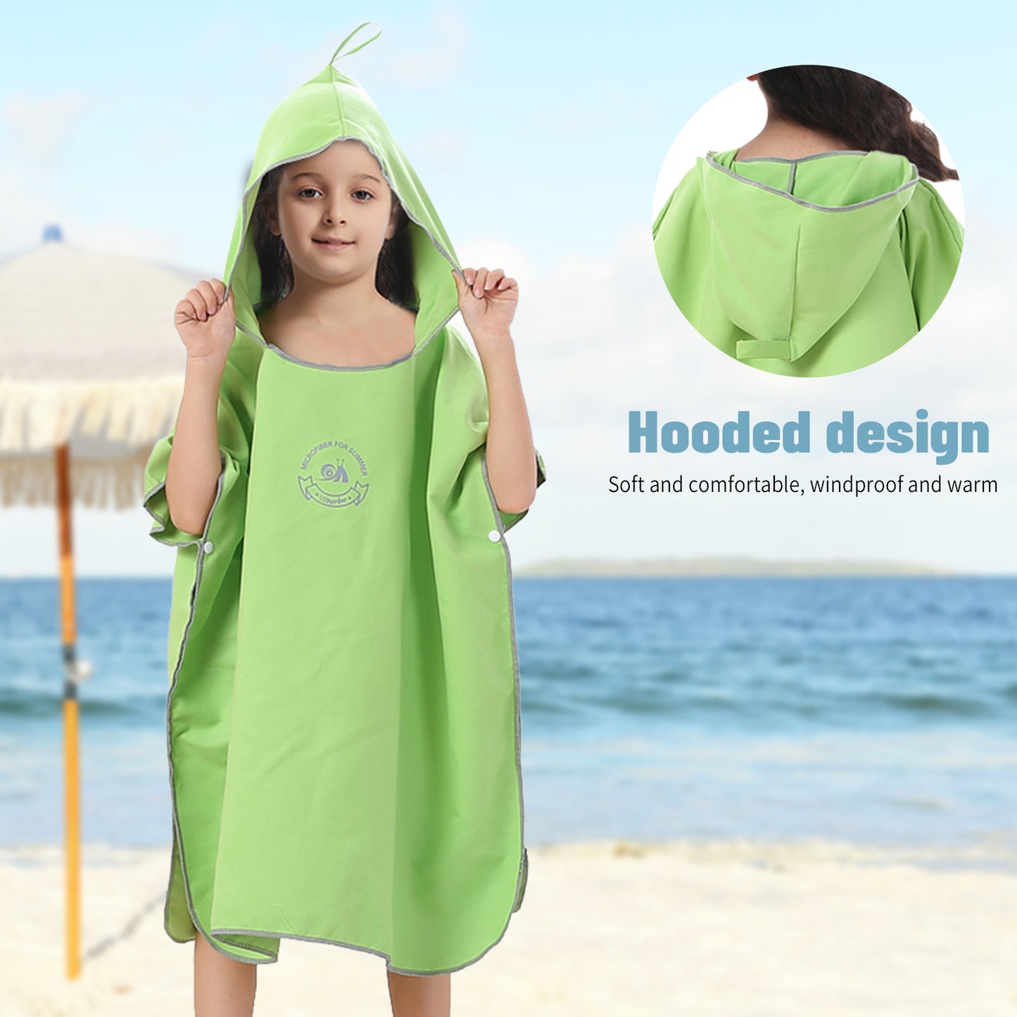 Children's Colorful Surf Poncho, Soft and Comfortable, Strong Water Absorption and Quick Drying