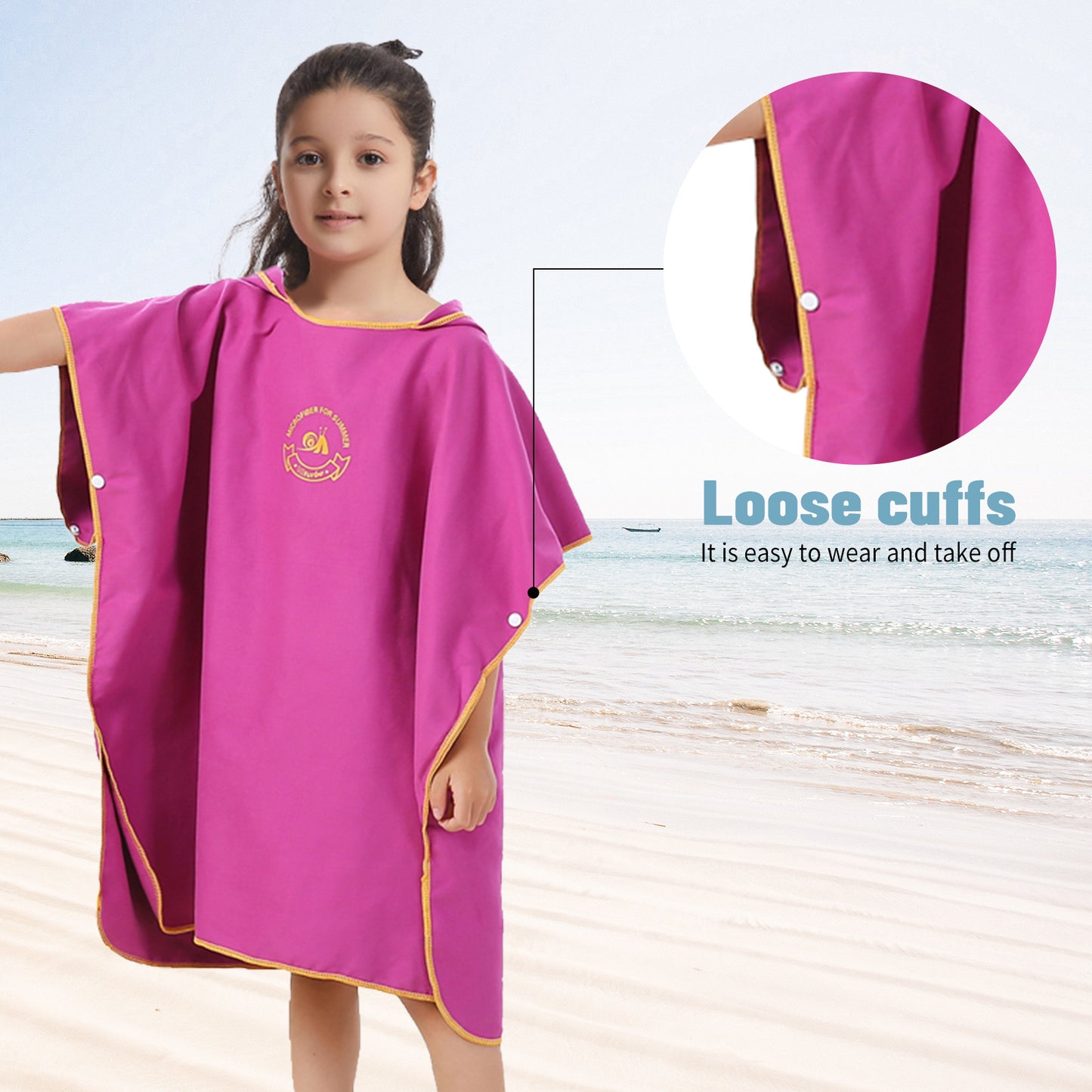 Children's Colorful Surf Poncho, Soft and Comfortable, Strong Water Absorption and Quick Drying