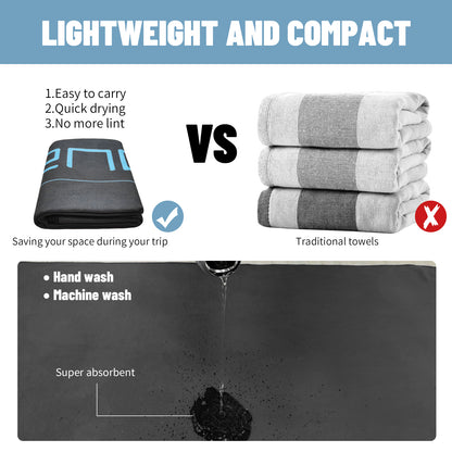 AQUA Microfiber Quick Dry and Super Absorbent Ultra Compact Travel Towel Soft Lightweight Sports Towel for Sweat Fast Drying Towels