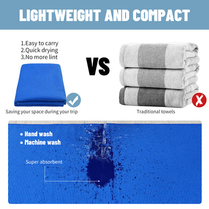 Quick Dry Travel Towel Blanket, Soft Microfiber Camping Towel, Blankets For Sports Swimming Gym Yoga