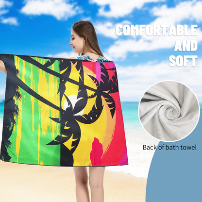 Large Oversized Beach Towel,Swimming Pool Towel Quick Dry, Soft Absorbent, Multifunctional Towel—Sunset