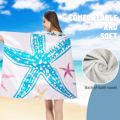 Large Oversized Beach Towel,Swimming Pool Towel Quick Dry, Soft Absorbent, Multifunctional Towel—Starfish