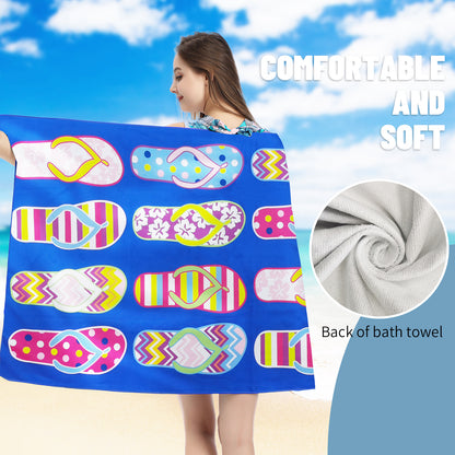 Large Oversized Beach Towel,Swimming Pool Towel Quick Dry, Soft Absorbent, Multifunctional Towel—Beach Sandals