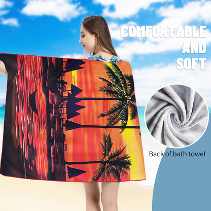 Large Oversized Beach Towel,Swimming Pool Towel Quick Dry, Soft Absorbent, Multifunctional Towel—Sunset Glow