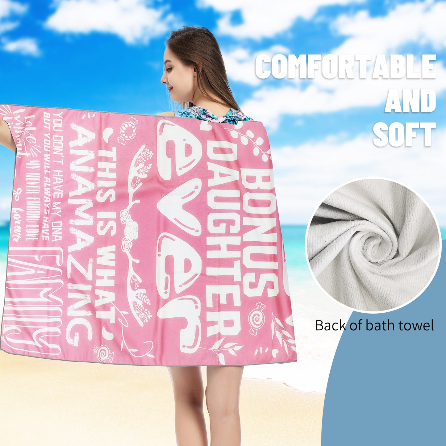 Large Oversized Beach Towel,Swimming Pool Towel Quick Dry, Soft Absorbent, Multifunctional Towel—Best Ever