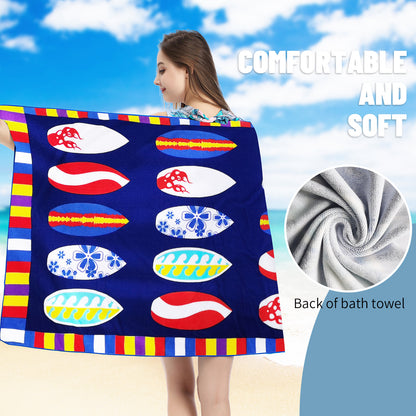 Large Oversized Beach Towel,Swimming Pool Towel Quick Dry, Soft Absorbent, Multifunctional Towel—Surf Board