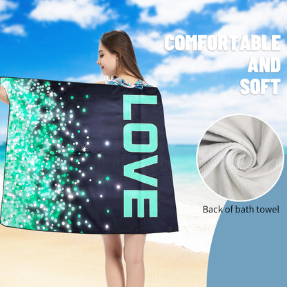 Large Oversized Beach Towel,Swimming Pool Towel Quick Dry, Soft Absorbent, Multifunctional Towel—Love