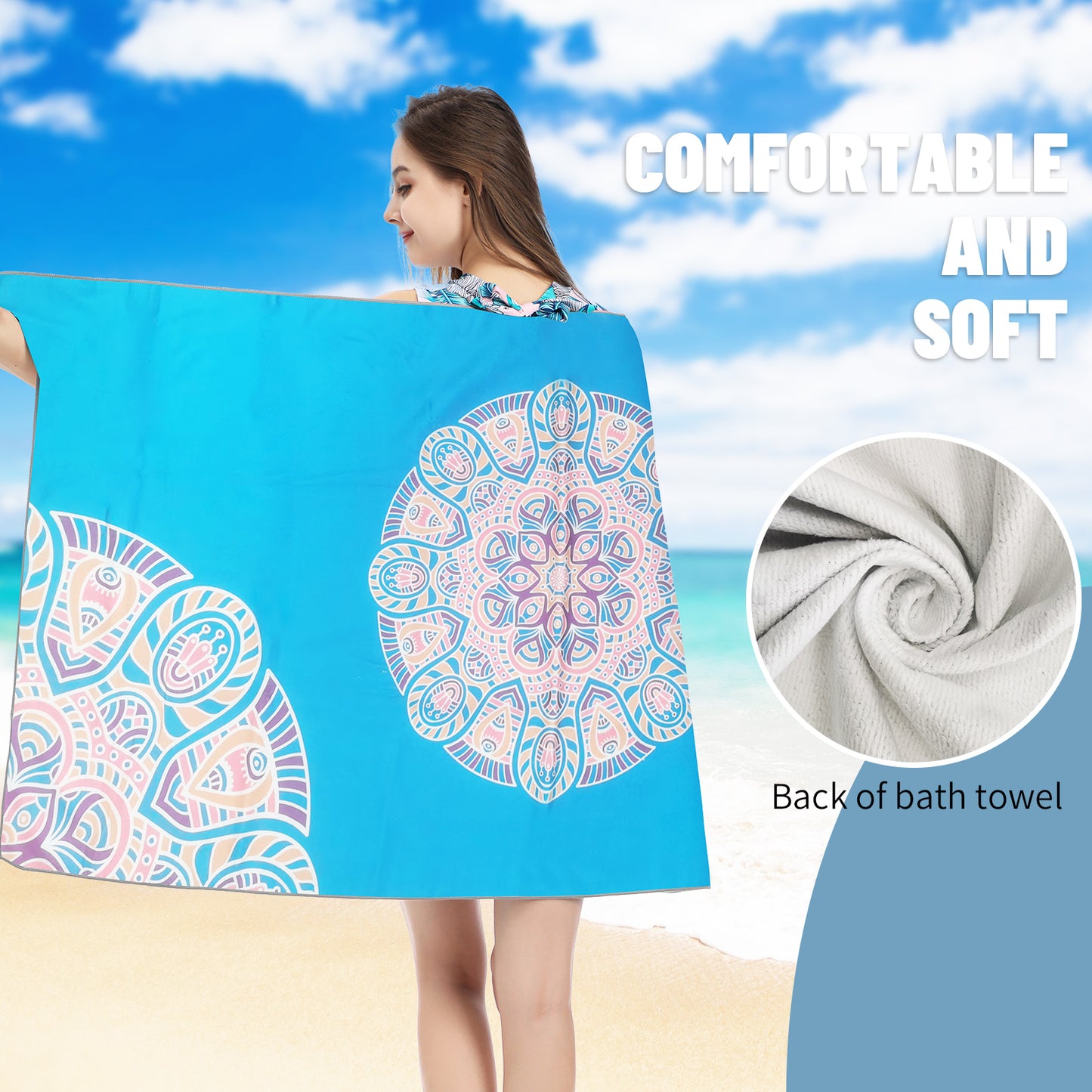 Large Oversized Beach Towel,Swimming Pool Towel Quick Dry, Soft Absorbent, Multifunctional Towel—Namei