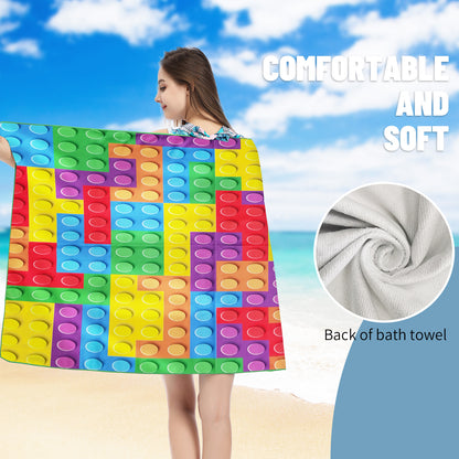 Large Oversized Beach Towel,Swimming Pool Towel Quick Dry, Soft Absorbent, Multifunctional Towel—Jigsaw