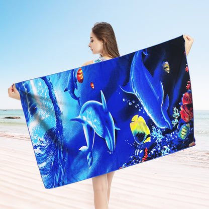 Large Oversized Beach Towel,Swimming Pool Towel Quick Dry,Soft Absorbent, Multifunctional Towel—Ocean