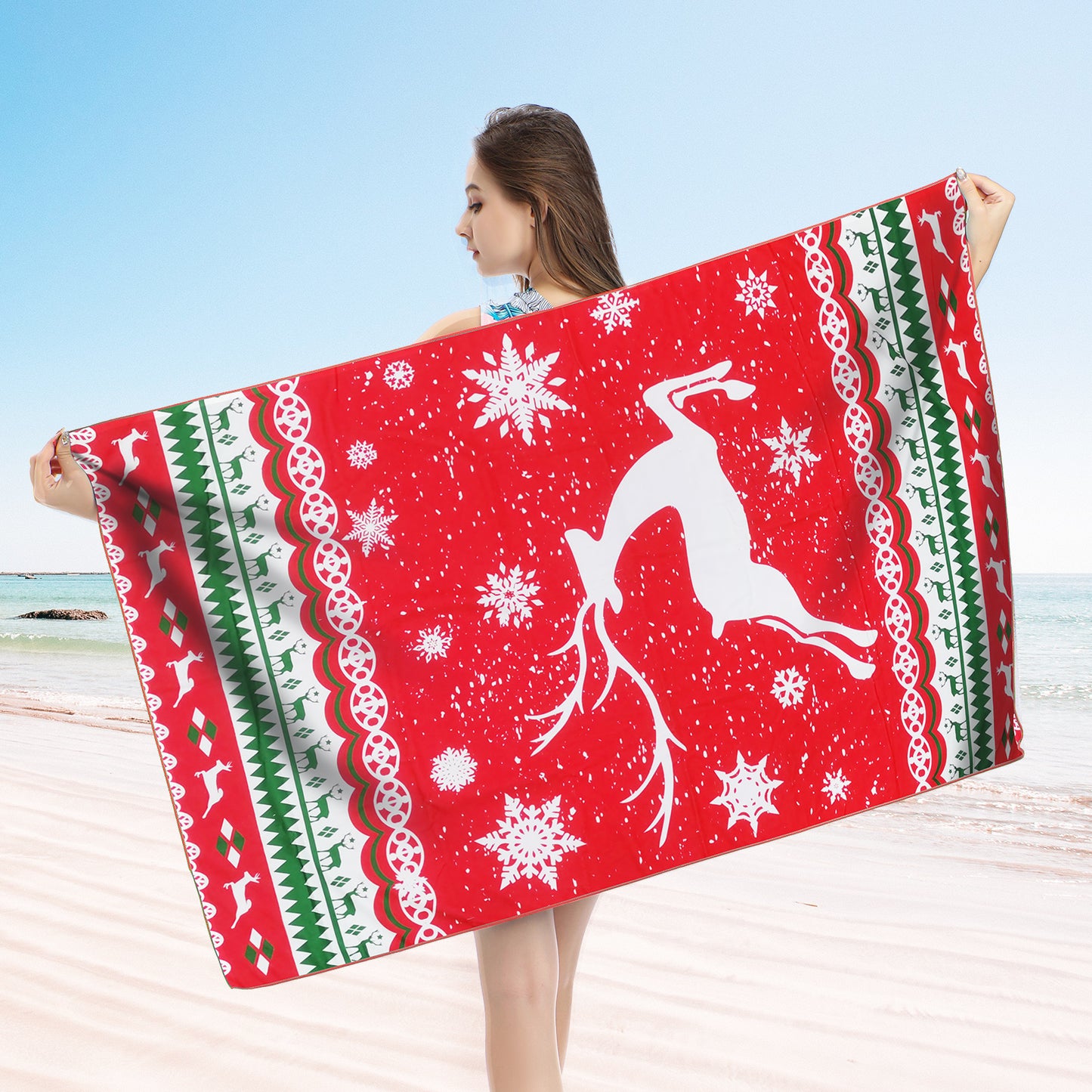 Christmas Exclusive Special Edition, Large Oversize Beach Towel Quick Dry, Multi Function