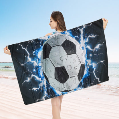 Large Oversized Beach Towel,Swimming Pool Towel Quick Dry, Soft Absorbent, Multifunctional Towel—Football