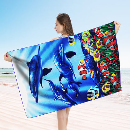 Large Oversized Beach Towel,Swimming Pool Towel Quick Dry, Soft Absorbent, Multifunctional Towel—Underwater