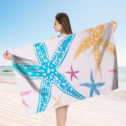 Large Oversized Beach Towel,Swimming Pool Towel Quick Dry, Soft Absorbent, Multifunctional Towel—Starfish