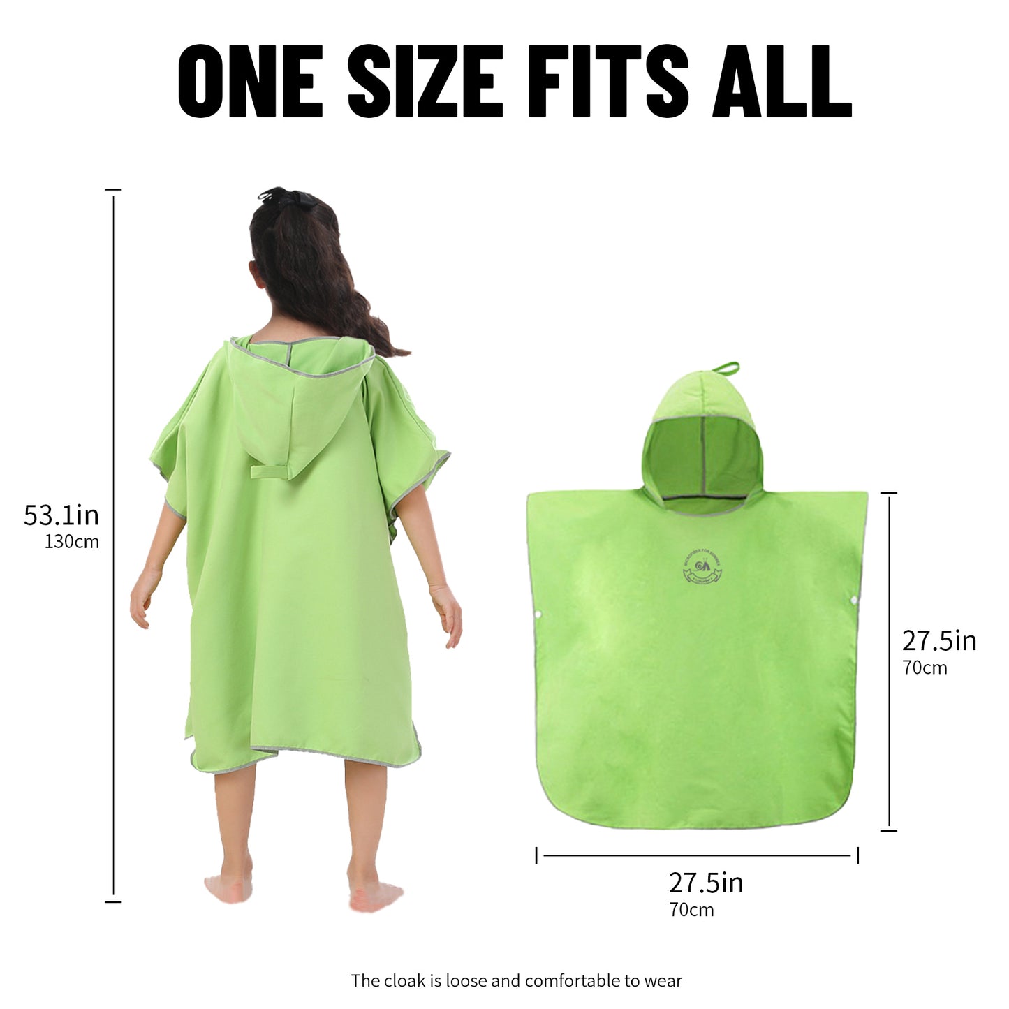 Children's Colorful Surf Poncho, Soft and Comfortable, Strong Water Absorption and Quick Drying