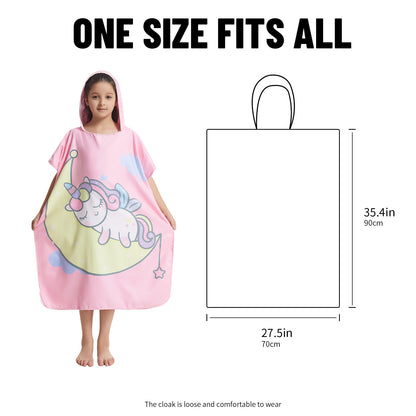 Microfiber kids poncho animals printing hooded towel children changing robe water absorption quick-drying sand-free for swimming pool seasiede beach water park