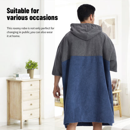 Changing Robe, Surf Poncho Bath Towel with Hooded for Beach Swimming Surfing poncho