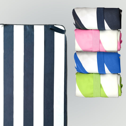 Microfiber Striped Beach Towel, Soft and Comfortable, Quick Dry, Protable Swimming Sports Towel