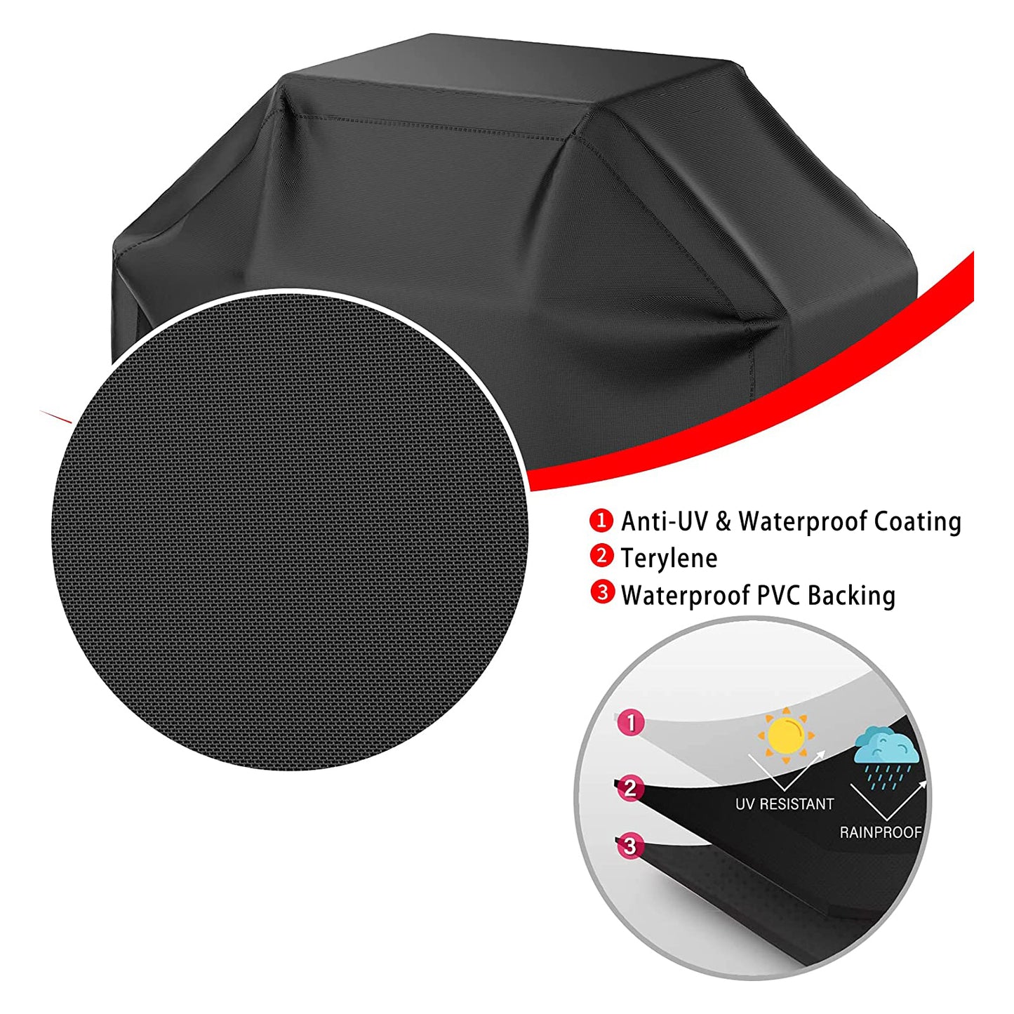 1pc Grill Cover, BBQ Grill Cover, Fit Most Brand, Waterproof, Weather Resistant, Rip-Proof, Anti-UV, Fade Resistant, With Adjustable Velcro Strap, Gas Grill Cover For Weber, Char Broil, Nexgrill Grills